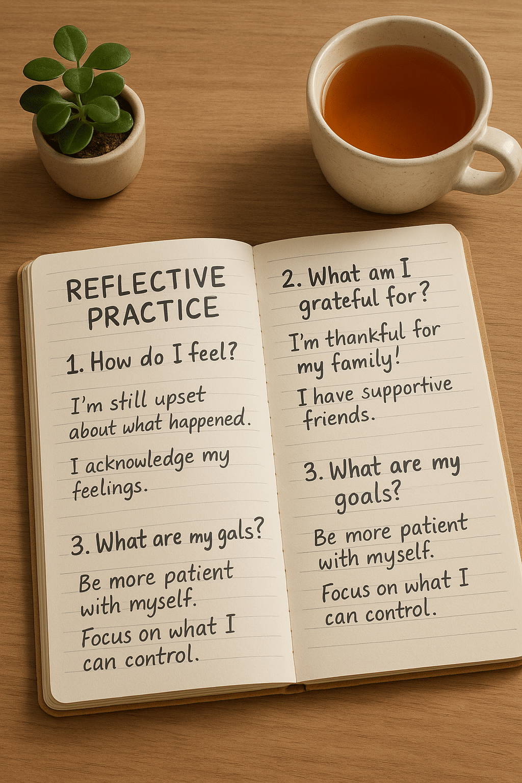6 Effective Ways on How to Deal with Negative Emotions 7 Journal layout showing how to deal with negative emotions through reflective writing and mindfulness