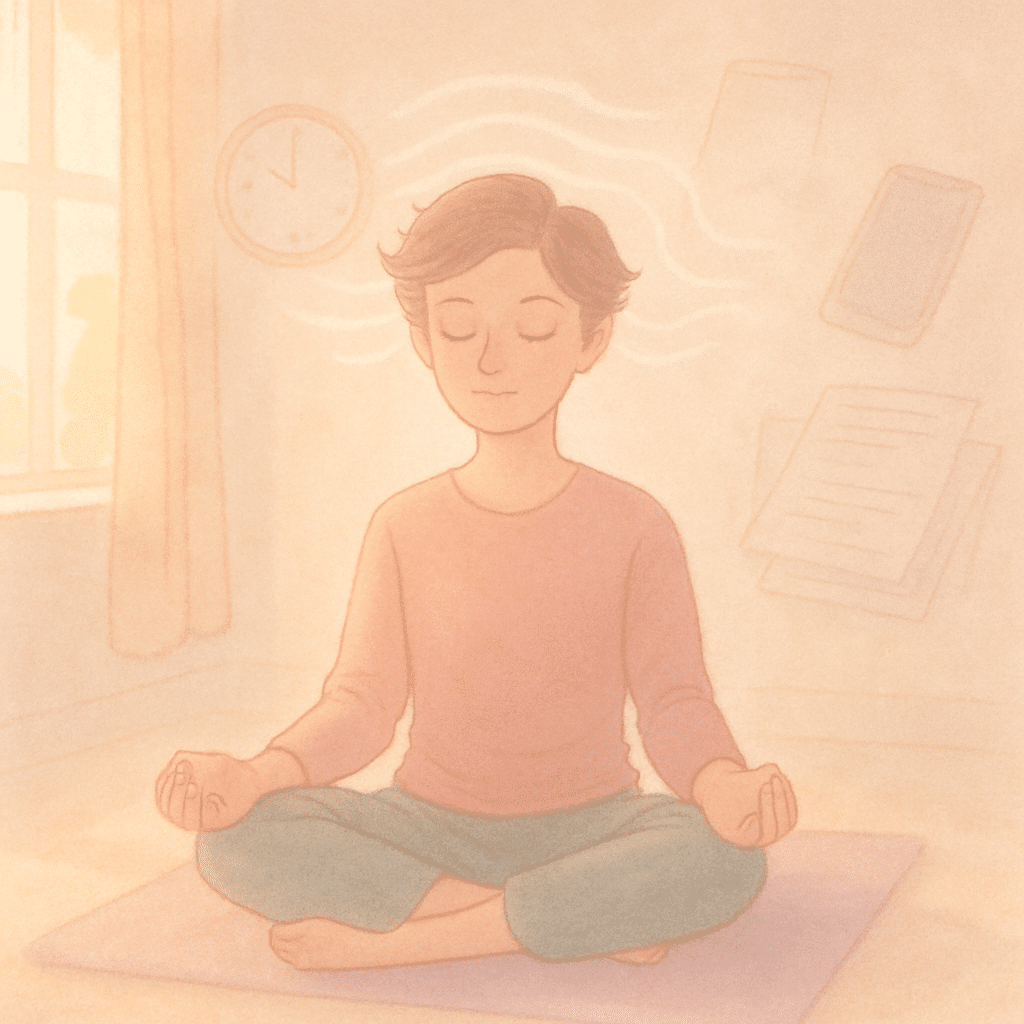 15 Proven Mindfulness Techniques for Anxiety Relief 3 Mindfulness for anxiety practice showing a person meditating peacefully to reduce stress