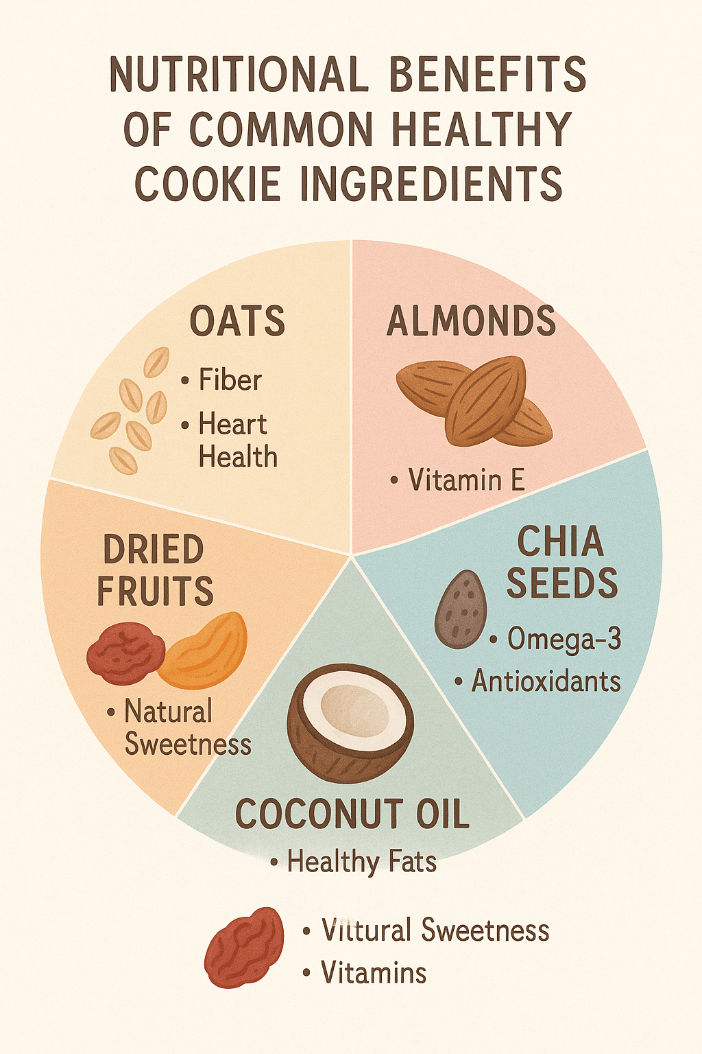 7 Easy & Healthy Cookies Recipes for Nutritious Home Baking 7 Nutritional benefits chart of ingredients used in healthy cookies recipes for home baking