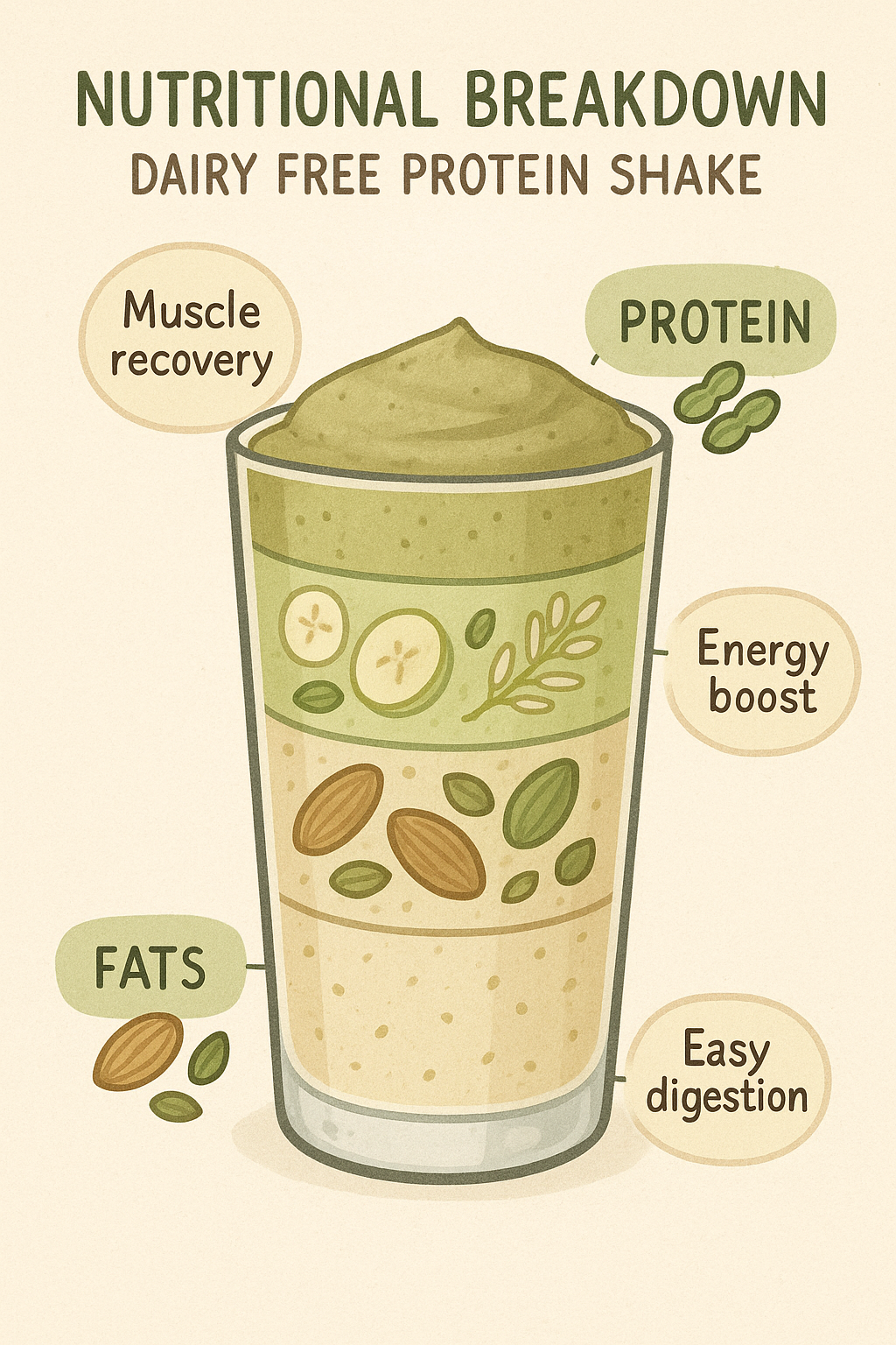 8 Best Dairy Free Protein Shakes for Balanced Nutrition 6 Nutritional breakdown diagram of a best dairy free protein shake with macronutrient layers