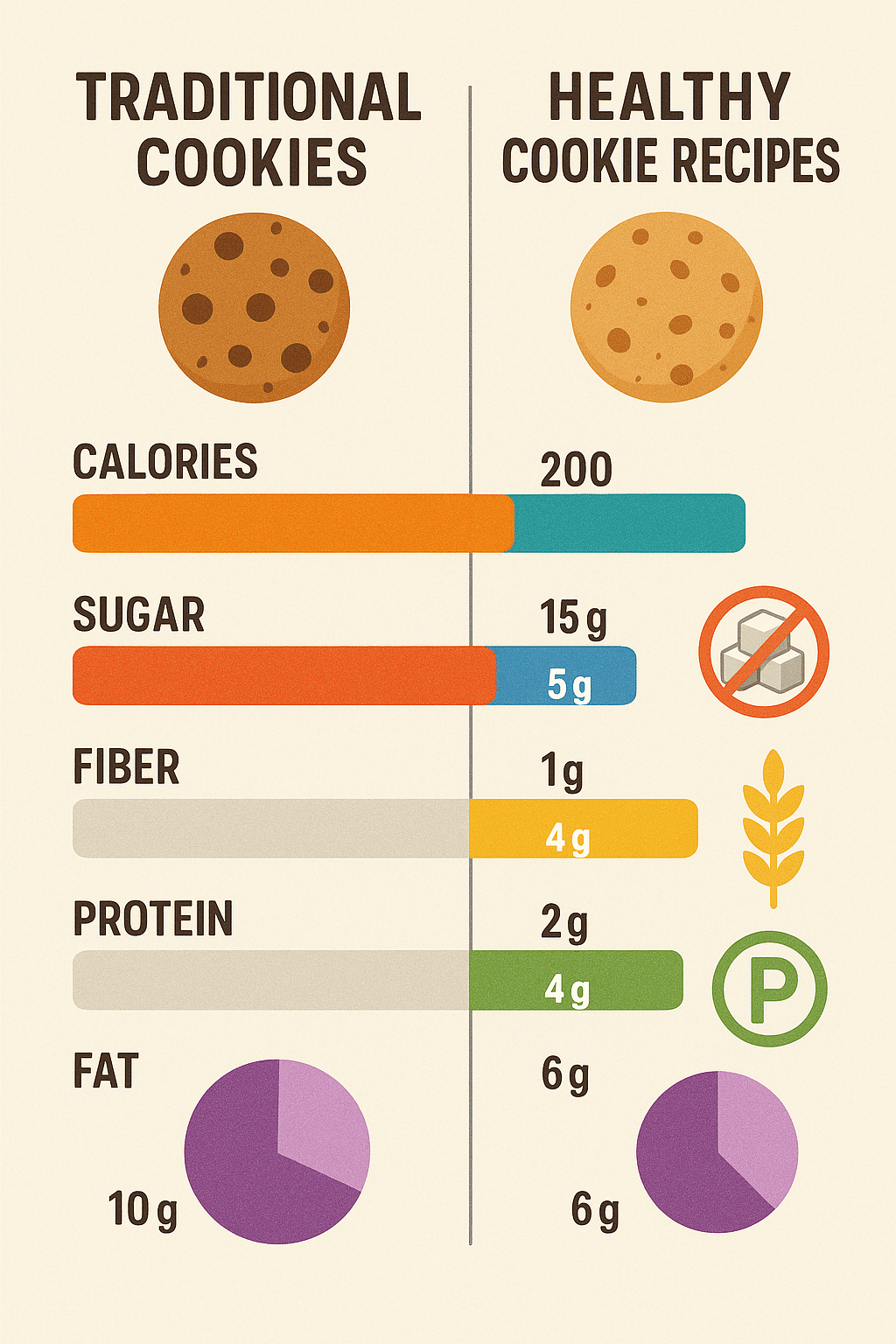 7 Delicious Healthy Cookie Recipes for Nutritious Home Baking 4 Nutritional comparison chart of healthy cookie recipe versus traditional cookies