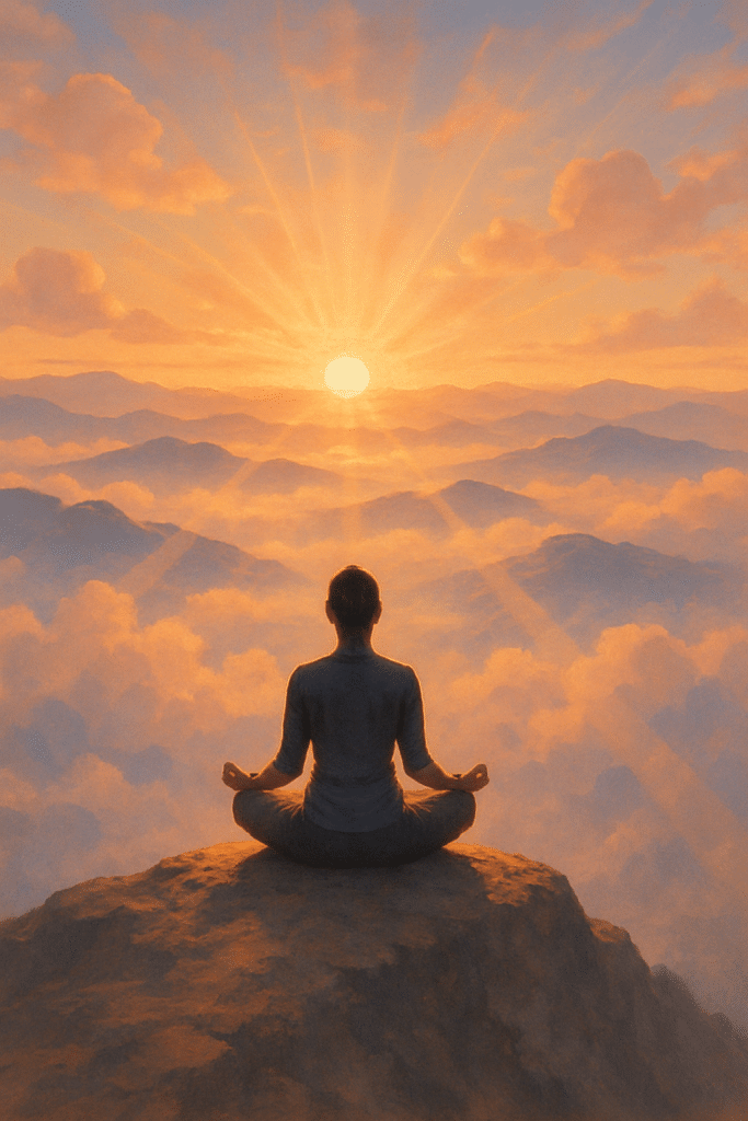 6 Effective Ways on How to Deal with Negative Emotions 2 Person meditating at sunrise symbolizing how to deal with negative emotions with peace and balance.