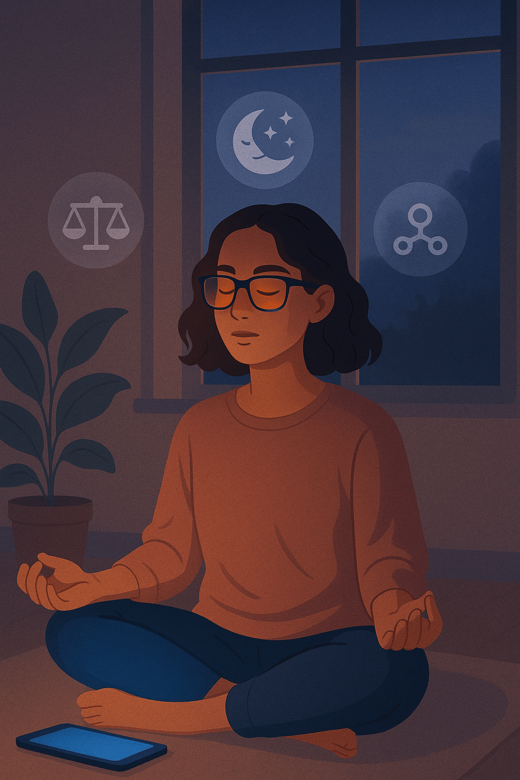 5 Powerful Blue Light Blocking Glasses Benefits for Wellness 6 Person meditating wearing blue light blocking glasses showing benefits for stress and wellness