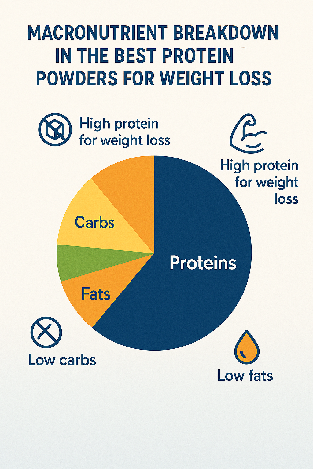 7 Best Protein Powders for Weight Loss: Trusted & Effective Picks 5 Pie chart showing macronutrient ratios in the best protein powder for weight loss options