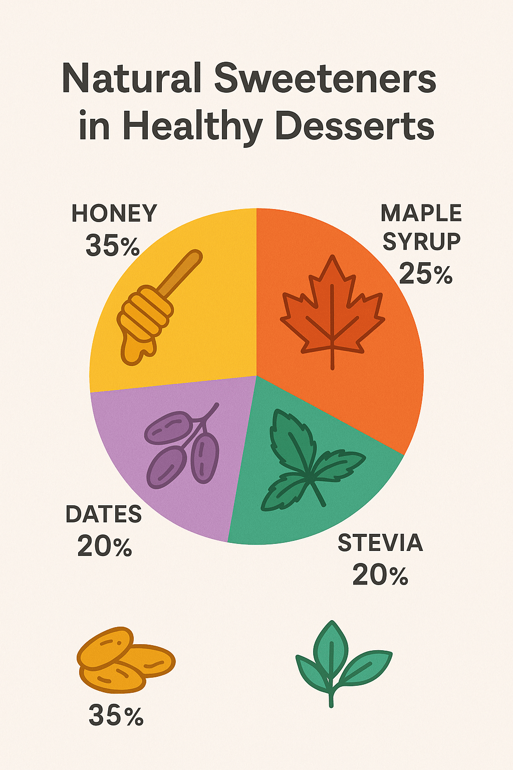 7 Delicious Healthy Desserts Recipes for Nutritious Treats 5 Pie chart showing natural sugar alternatives used in healthy desserts recipes