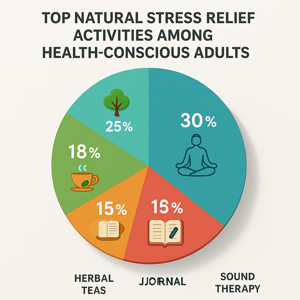 Pie chart showing popular natural stress management techniques