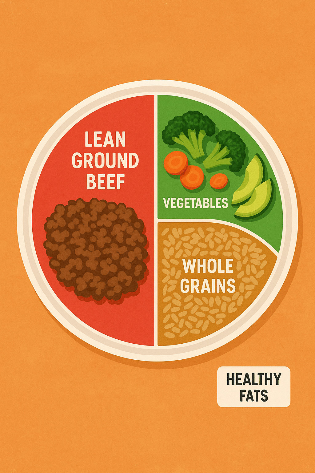 7 Healthy Ground Beef Recipes for Easy Nutritious Meals 6 Plate diagram showing portion control in healthy ground beef recipes with balanced food groups