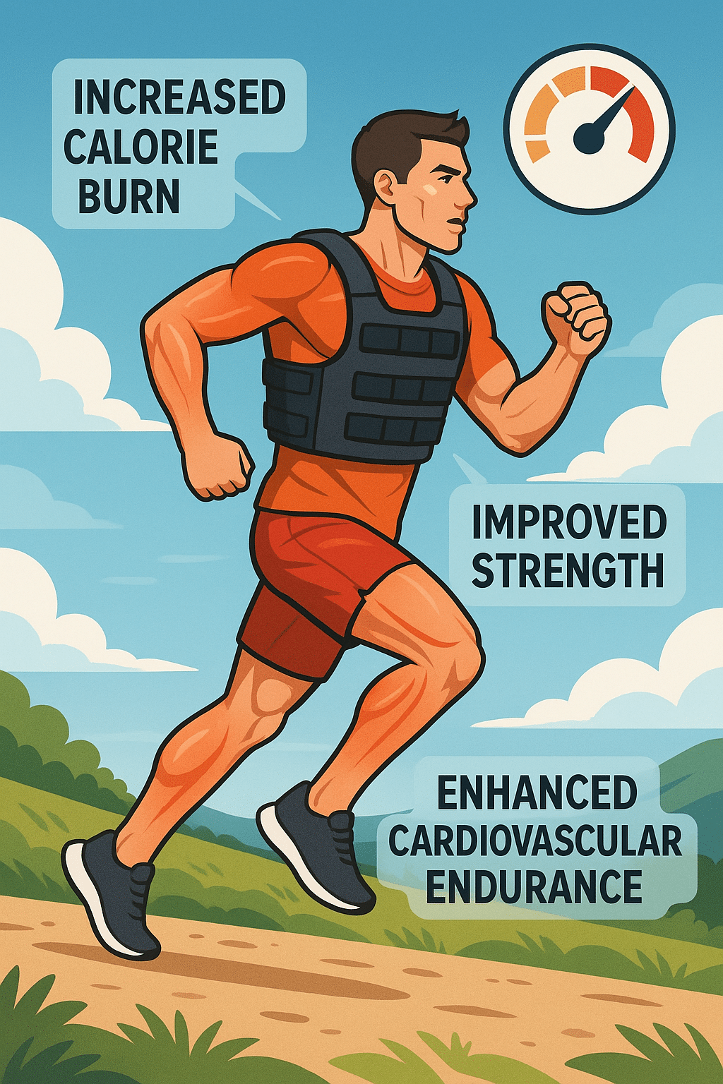 5 Powerful Benefits of Weighted Vests for Running Workouts 3 Runner wearing weighted vests for running with benefits like calorie burn and strength gains