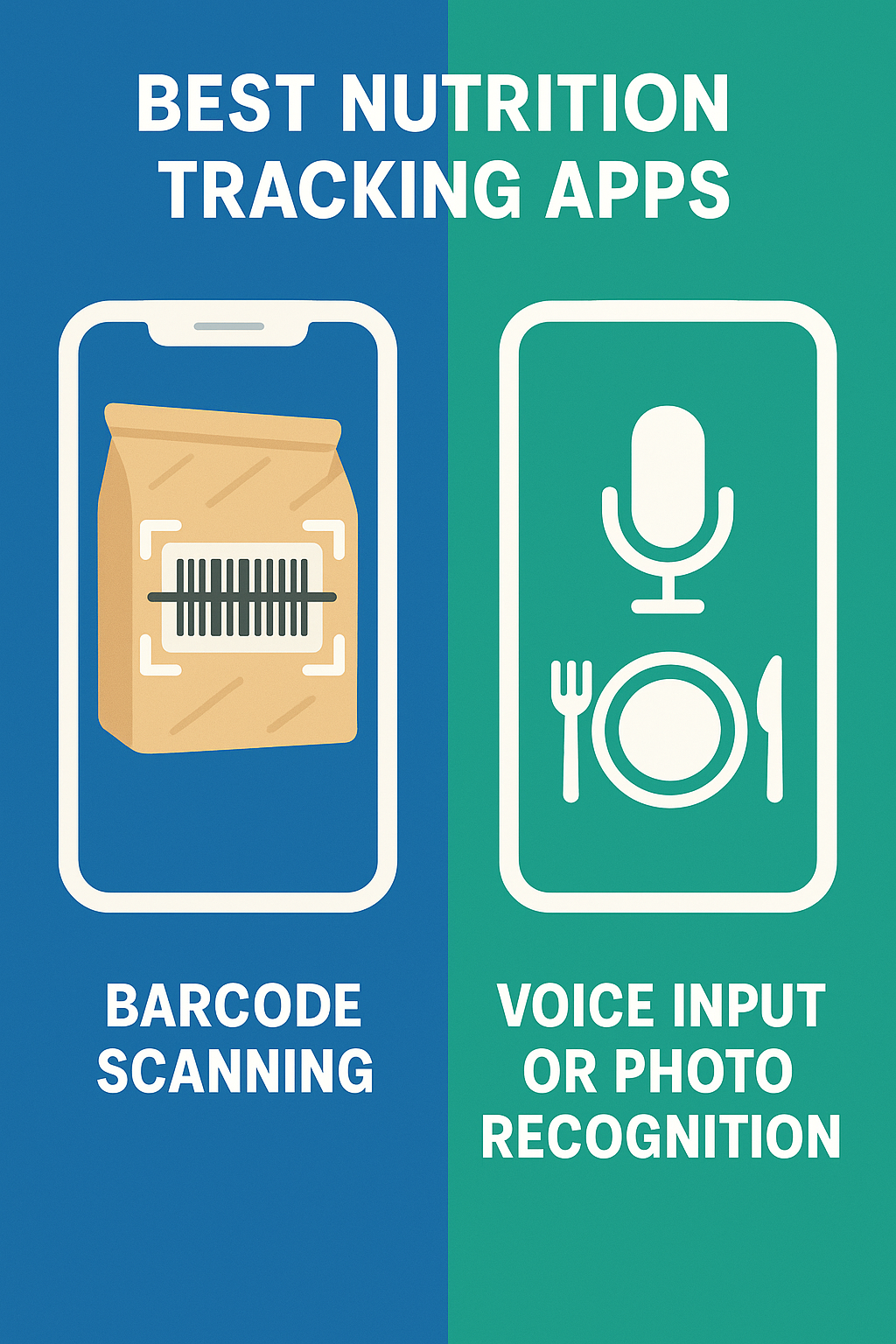 8 Best Nutrition Tracking Apps for Balanced Healthy Living 7 Split screen showing barcode scanning and voice input features of the best nutrition tracking apps