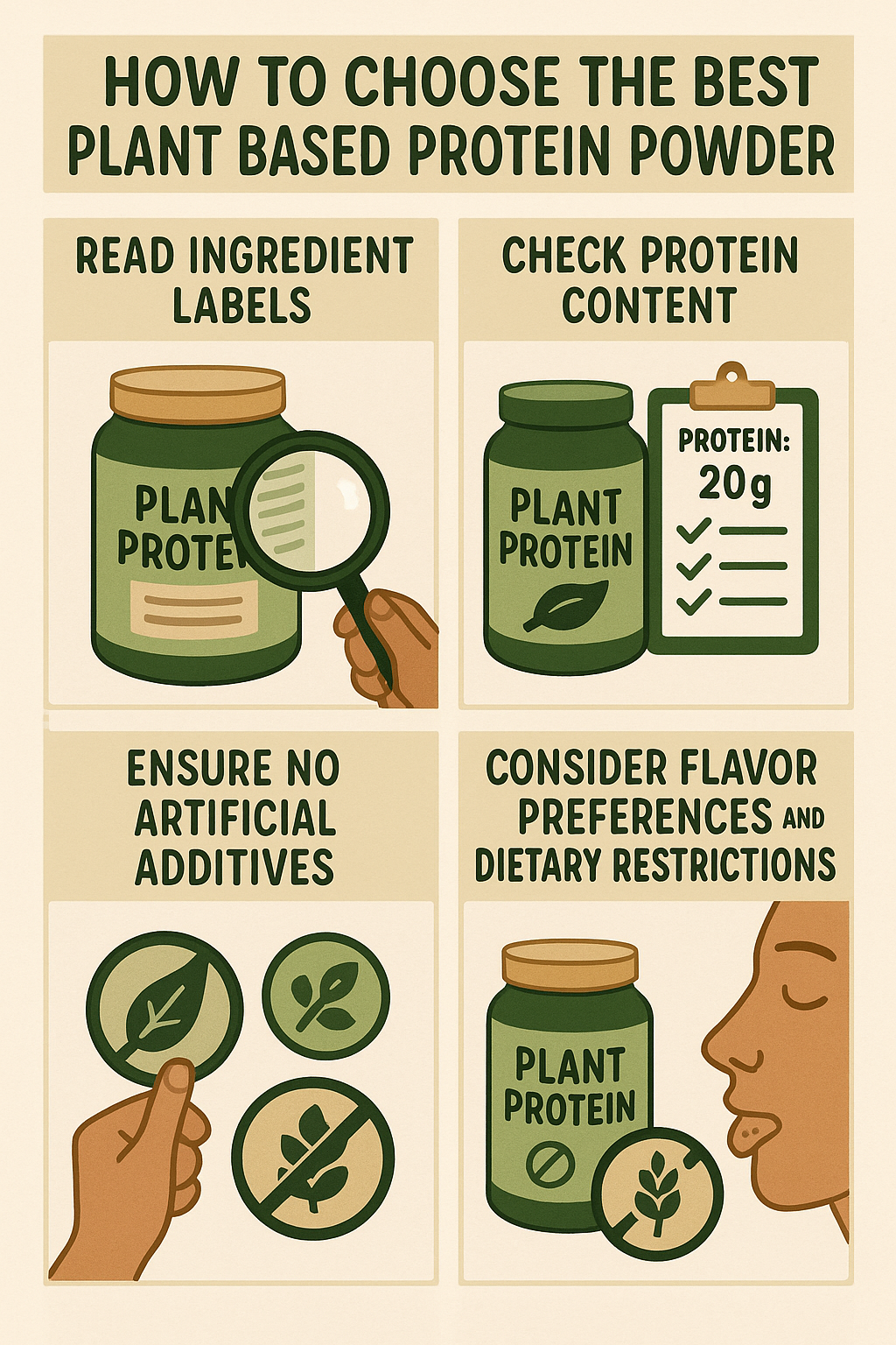 7 Best Plant-Based Protein Powders for Optimal Health 6 Step by step guide to choose the best plant based protein powder for health conscious adults