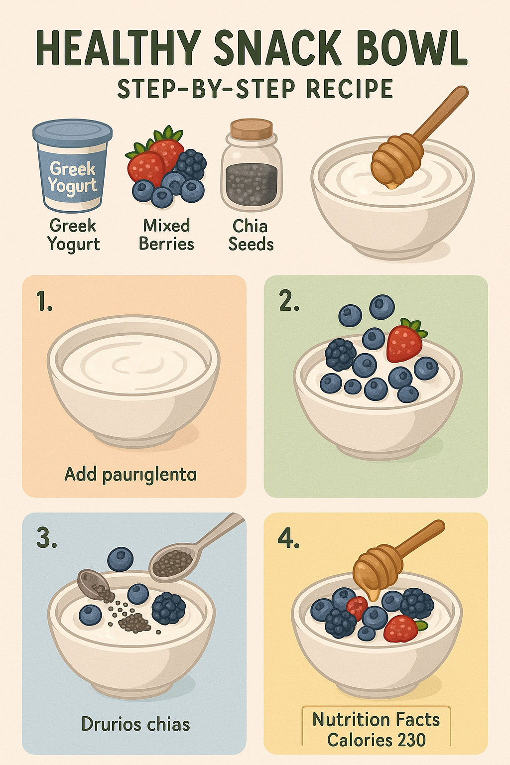 10 Best Healthy Snacks for Weight Loss That Actually Work 6 Step by step illustrated recipe for a best healthy snack for weight loss with yogurt and berries