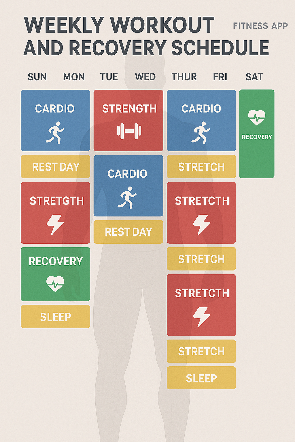 Top 7 Best Fitness Apps for Weight Loss to Boost Your Results 5 Weekly workout and recovery schedule from best fitness apps for weight loss