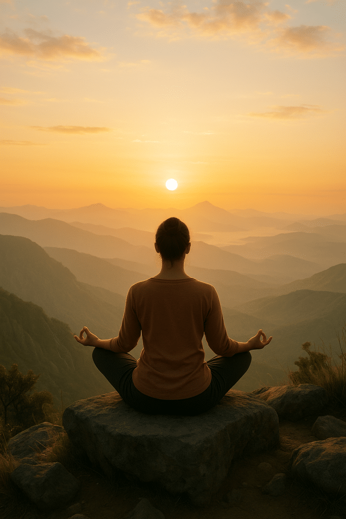 Wellness-focused individual meditating symbolizing how to overcome imposter syndrome for lasting balance