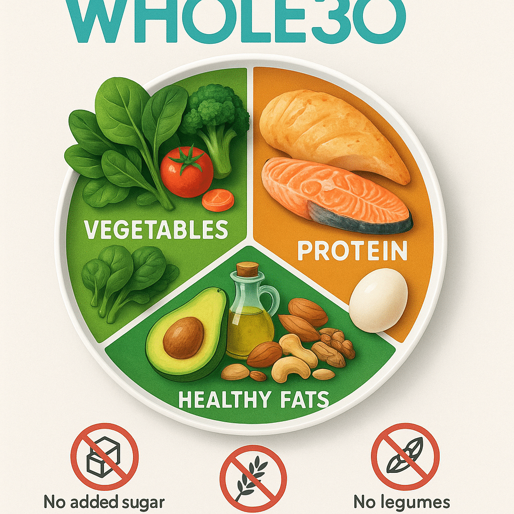 Ultimate Whole30 Diet Food List for Natural Wellness 3 Whole30 diet food list infographic showing vegetables proteins and healthy fats for natural wellne