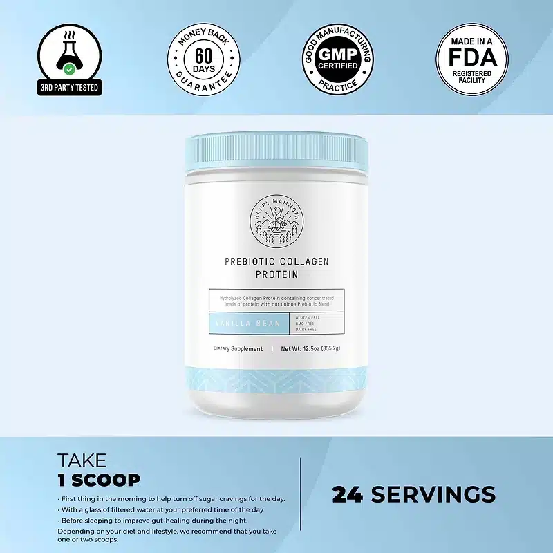 Honest Breakdown of Happy Mammoth Gut Health Products 3 Prebiotic Collagen Protein